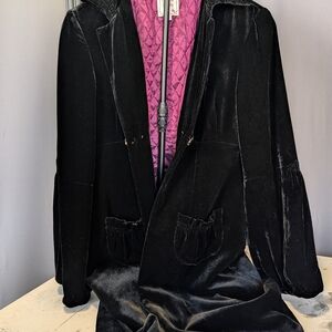 Nanette Lepore Elegant Black Velvet Cape like Jacket